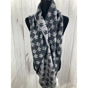 Winter Scarf Black & Gray Abstract Print 66x12in NWT Unisex